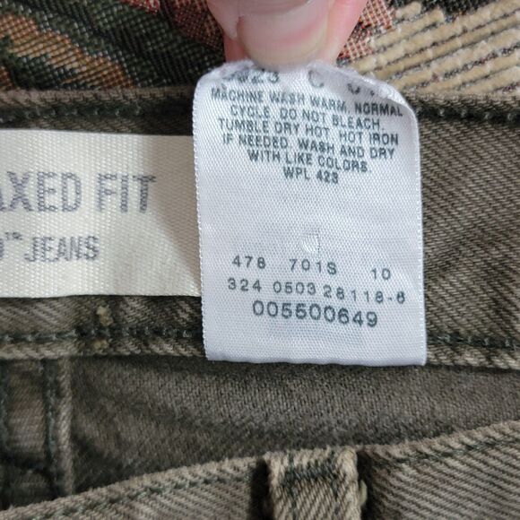 Vintage Levis 550 Jeans Mens 32x32* Army Green Loose Relaxed Fit Tapered - Picture 13 of 13